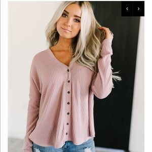 Thermal button-down top